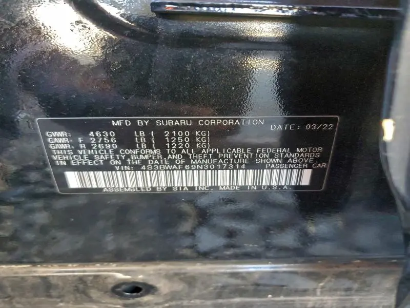 2022 SUBARU LEGACY PREMIUM  