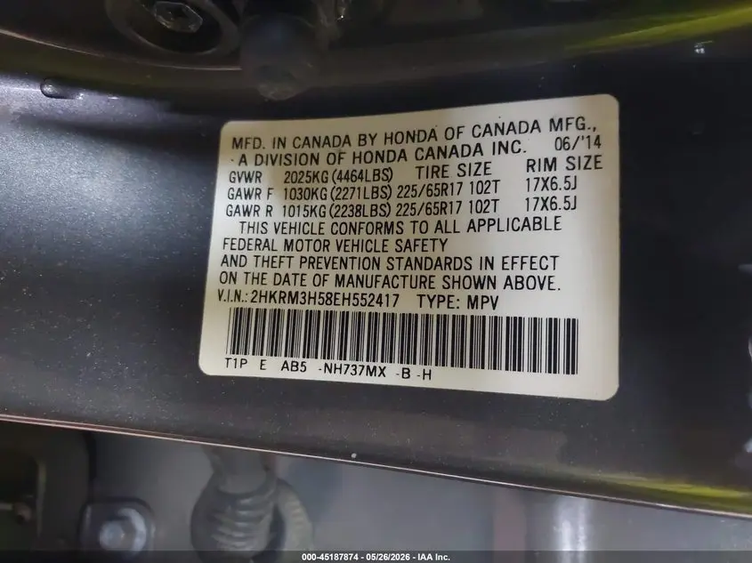 2014 HONDA CR-V EX