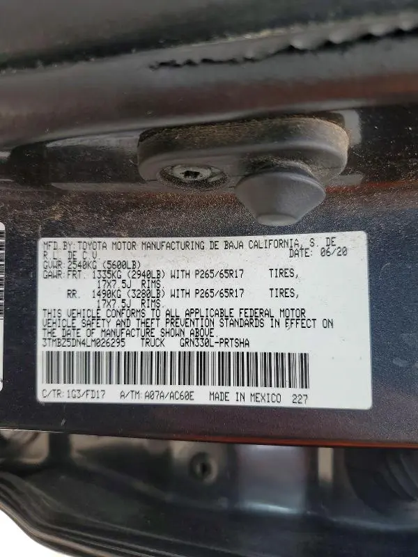 2020 TOYOTA TACOMA TRD SPORT  