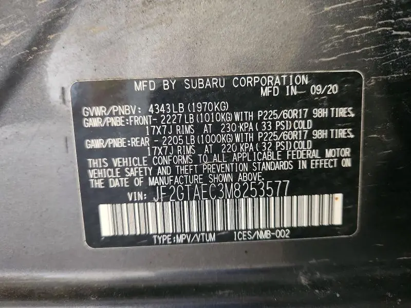 2021 SUBARU CROSSTREK PREMIUM  
