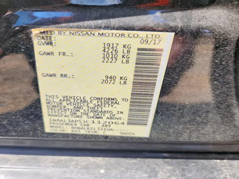 2018 NISSAN ALTIMA 2.5 SL  