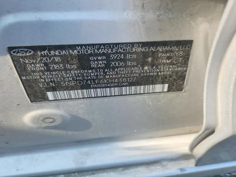 2019 HYUNDAI ELANTRA SE  