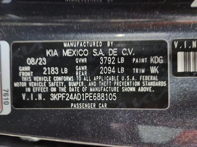 2023 KIA FORTE LXS  