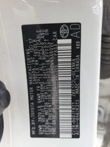 2018 TOYOTA COROLLA L  