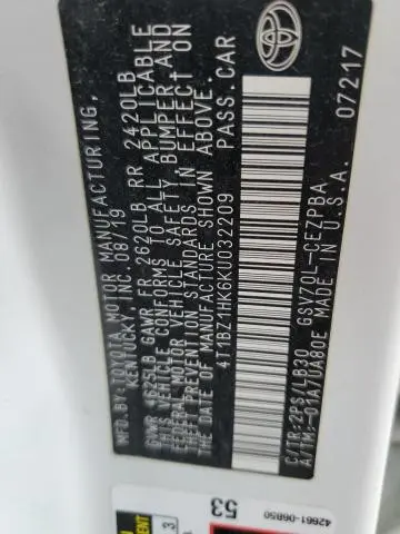 2019 TOYOTA CAMRY XSE