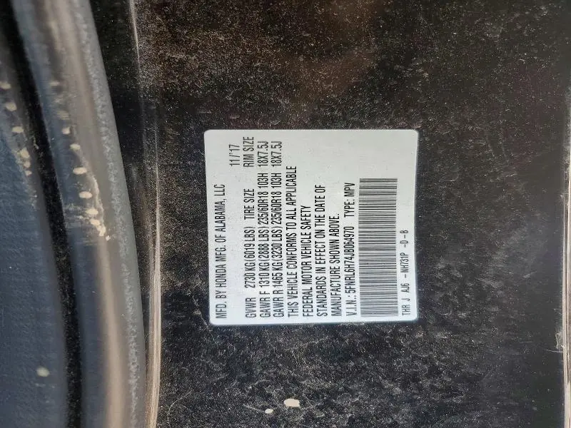 2018 HONDA ODYSSEY EXL  