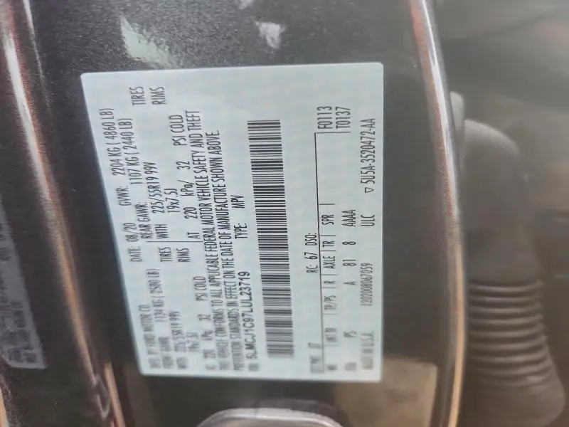 2020 LINCOLN CORSAIR   