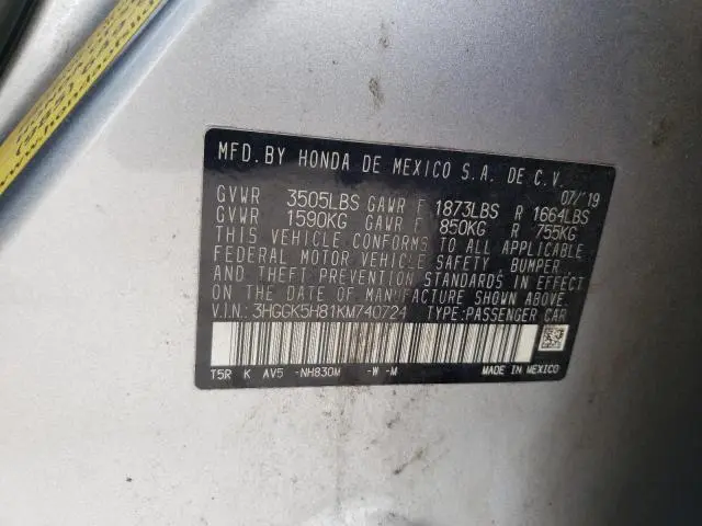 2019 HONDA FIT EX  