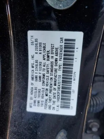 2014 HONDA ACCORD LX  