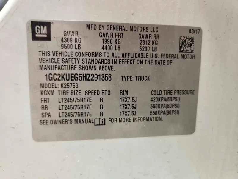 2017 CHEVROLET SILVERADO K2500 HEAVY DUTY  