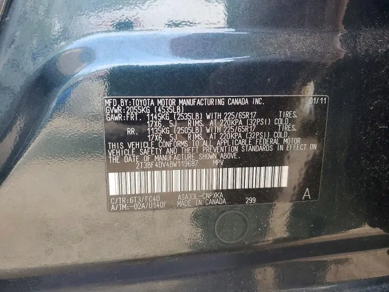 2011 TOYOTA RAV4 BASE  