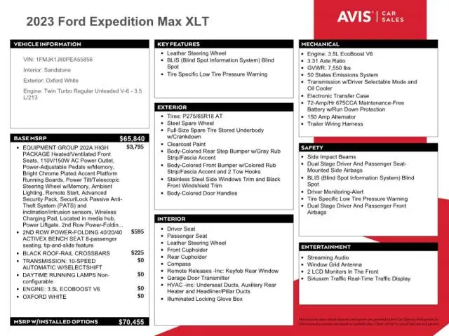 2023 FORD EXPEDITION MAX XLT  