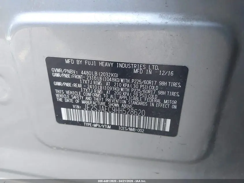 2017 SUBARU FORESTER 2.5I PREMIUM