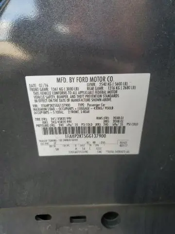 2016 FORD TAURUS SHO  