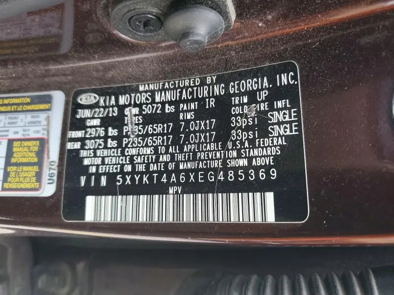 2014 KIA SORENTO LX  