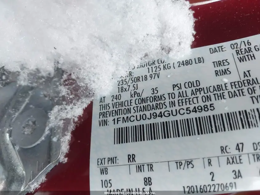 2016 FORD ESCAPE TITANIUM