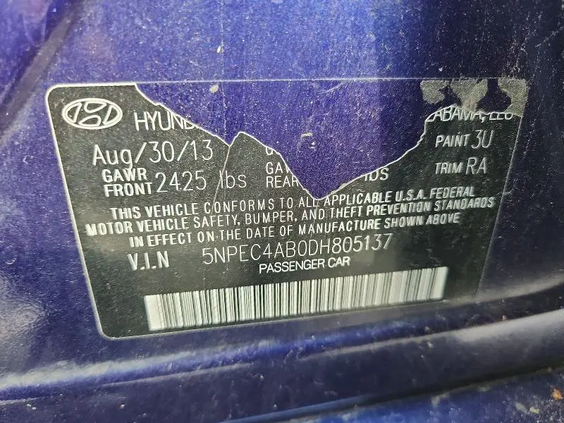 2013 HYUNDAI SONATA SE 2.0T  