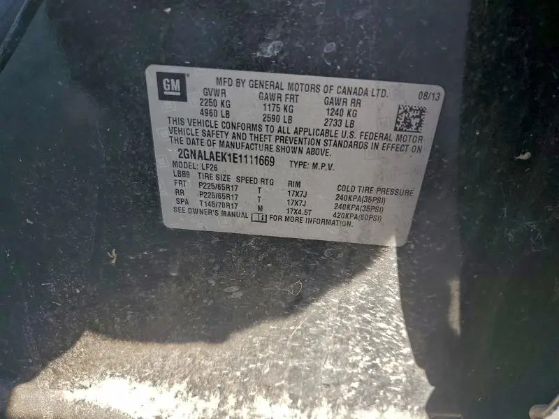 2014 CHEVROLET EQUINOX LS  