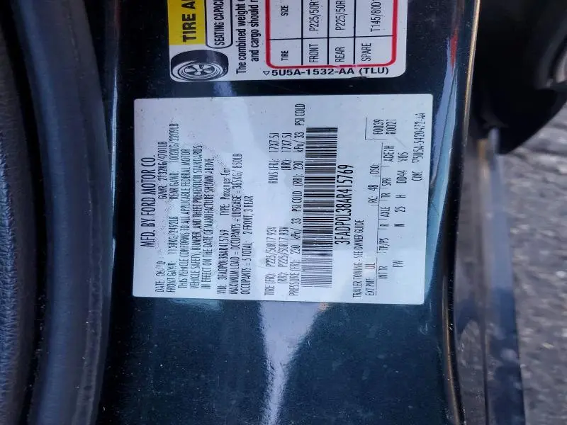 2010 FORD FUSION HYBRID  