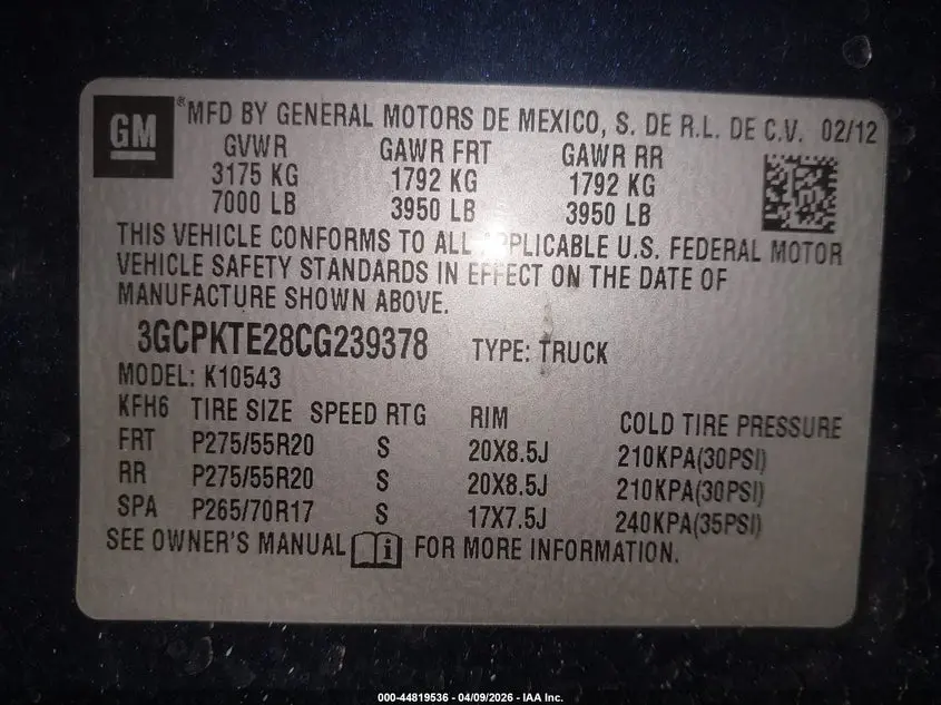 2012 CHEVROLET SILVERADO 1500 LTZ