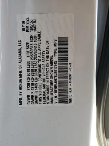 2020 HONDA ODYSSEY EXL  