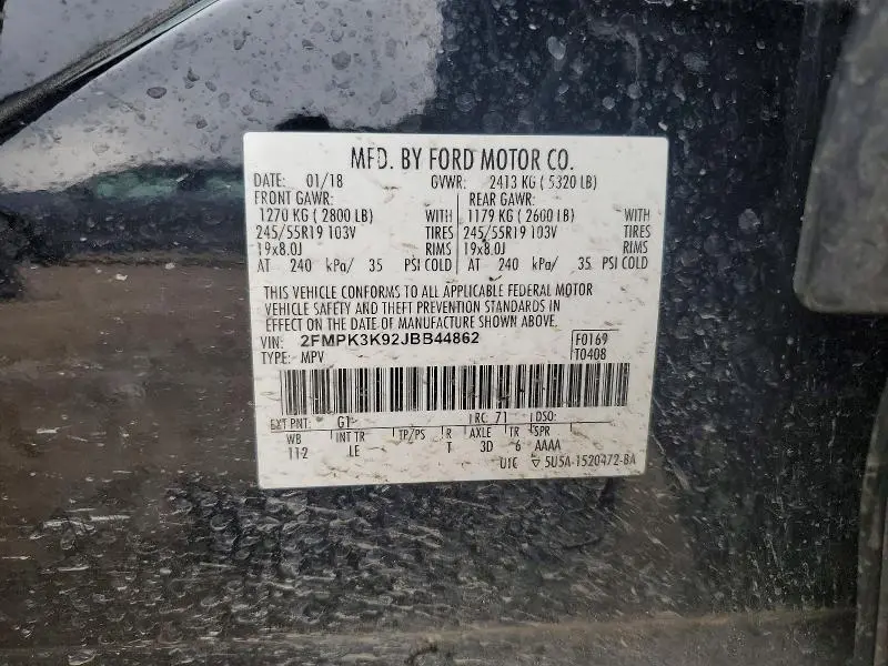 2018 FORD EDGE TITANIUM  