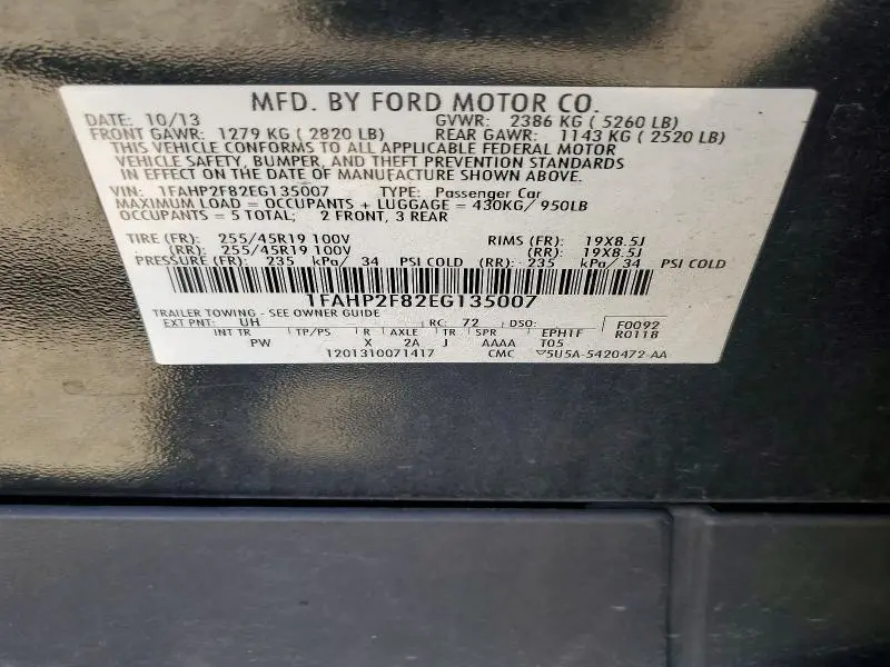 2014 FORD TAURUS LIMITED  