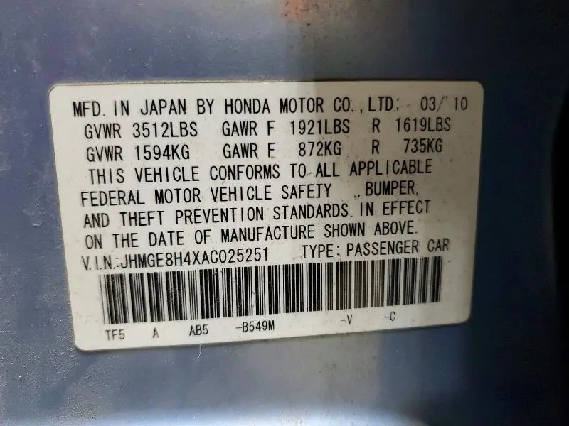 2010 HONDA FIT SPORT  
