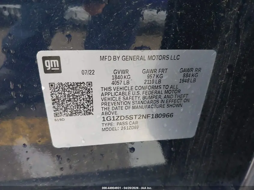 2022 CHEVROLET MALIBU FWD LT