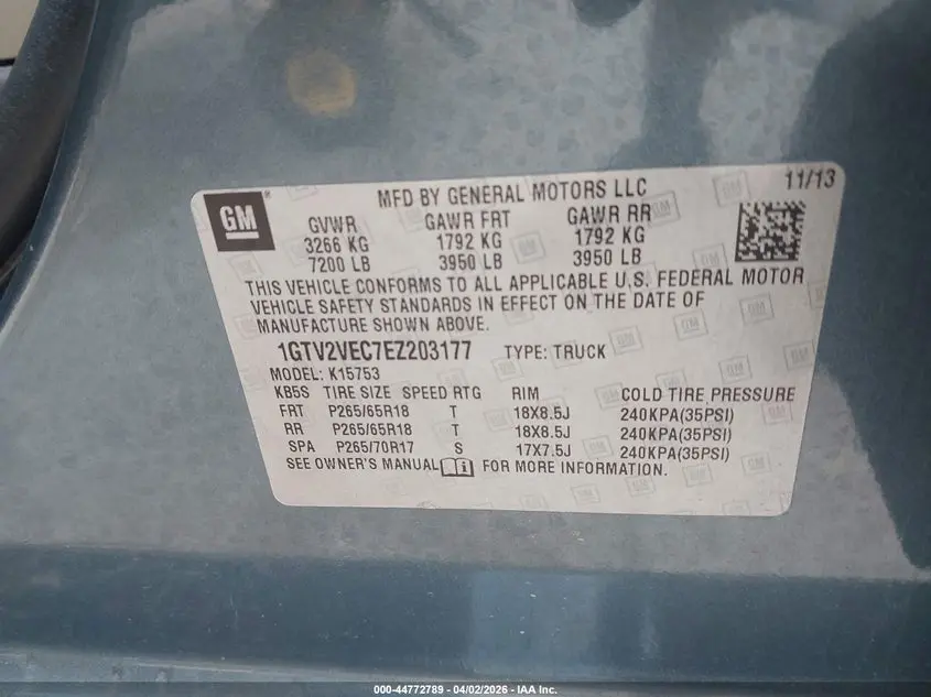 2014 GMC SIERRA 1500 SLT