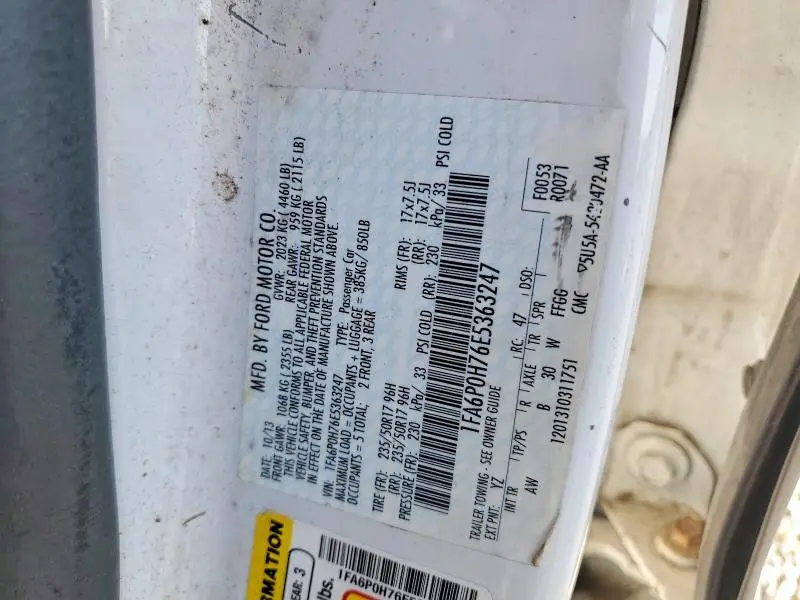 2014 FORD FUSION SE  