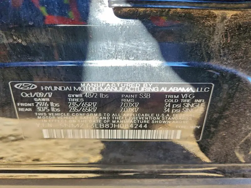 2018 HYUNDAI SANTA FE LIMITED 2.4L  