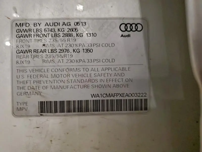 2014 AUDI Q5 TDI PREMIUM PLUS  