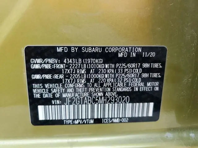 2021 SUBARU CROSSTREK   