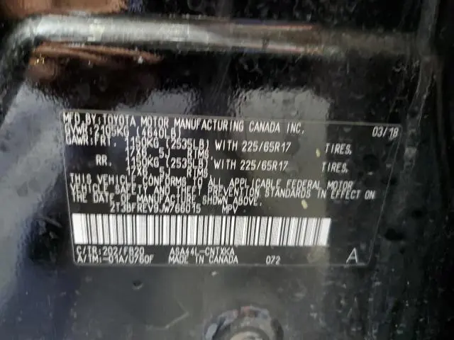 2018 TOYOTA RAV4 LE  