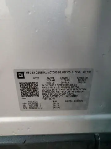 2020 CHEVROLET EQUINOX PREMIER  