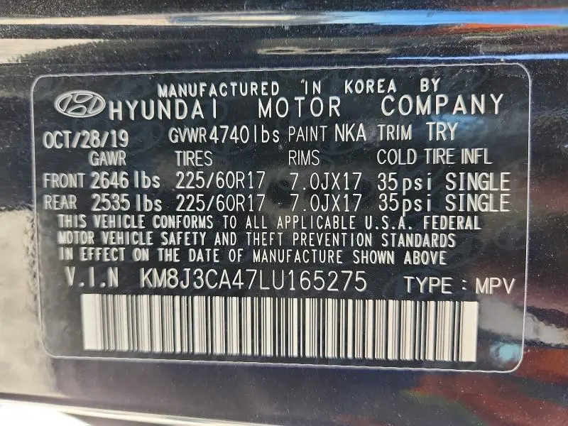 2020 HYUNDAI TUCSON LIMITED  