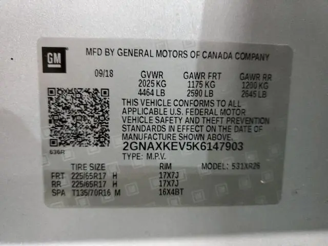 2019 CHEVROLET EQUINOX LT  