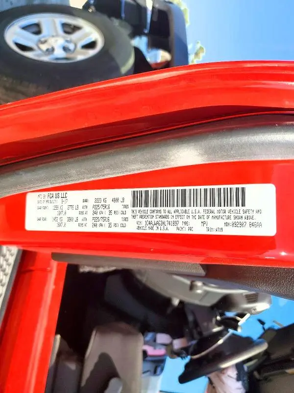 2017 JEEP WRANGLER SPORT  