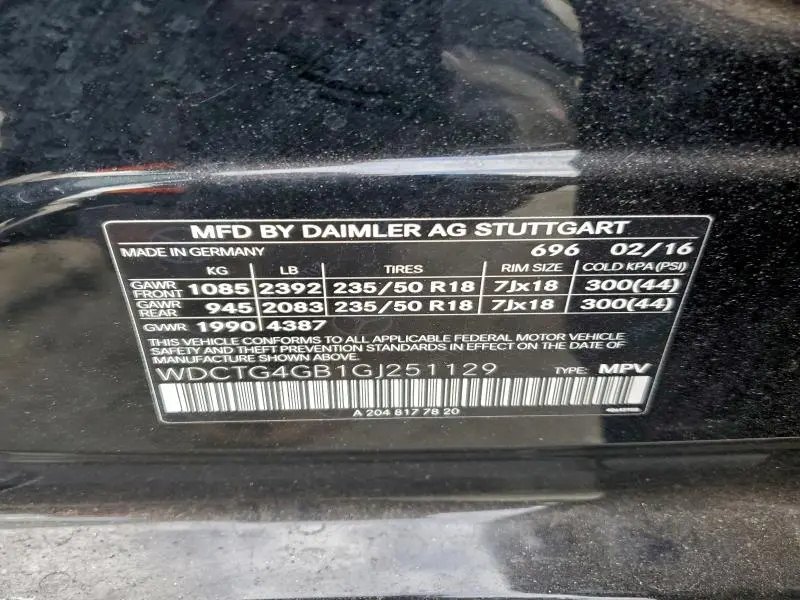 2016 MERCEDES-BENZ GLA 250 4MATIC  