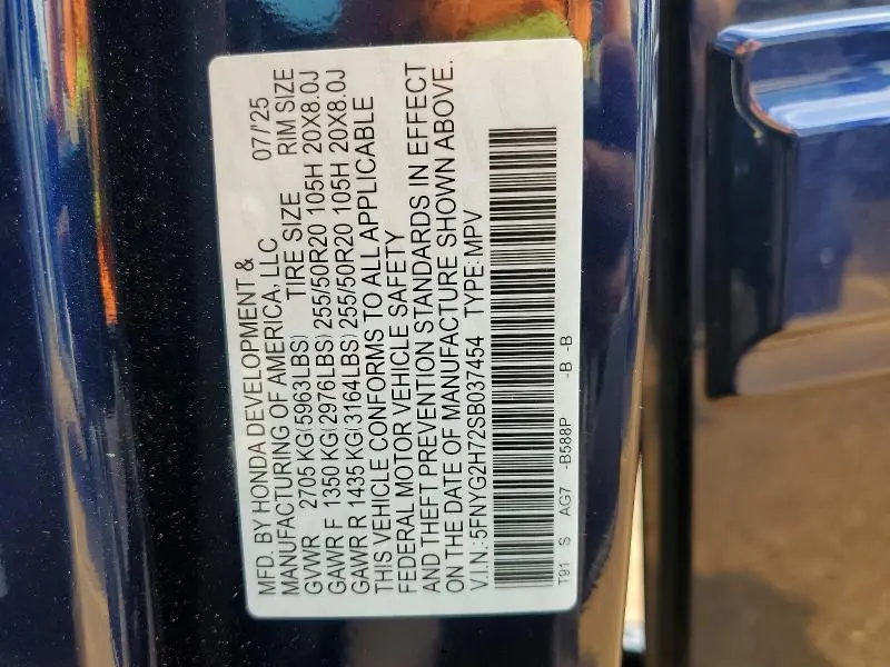2025 HONDA PILOT TOURING  