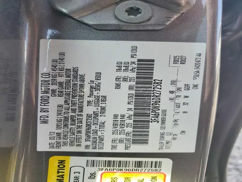 2013 FORD FUSION TITANIUM  