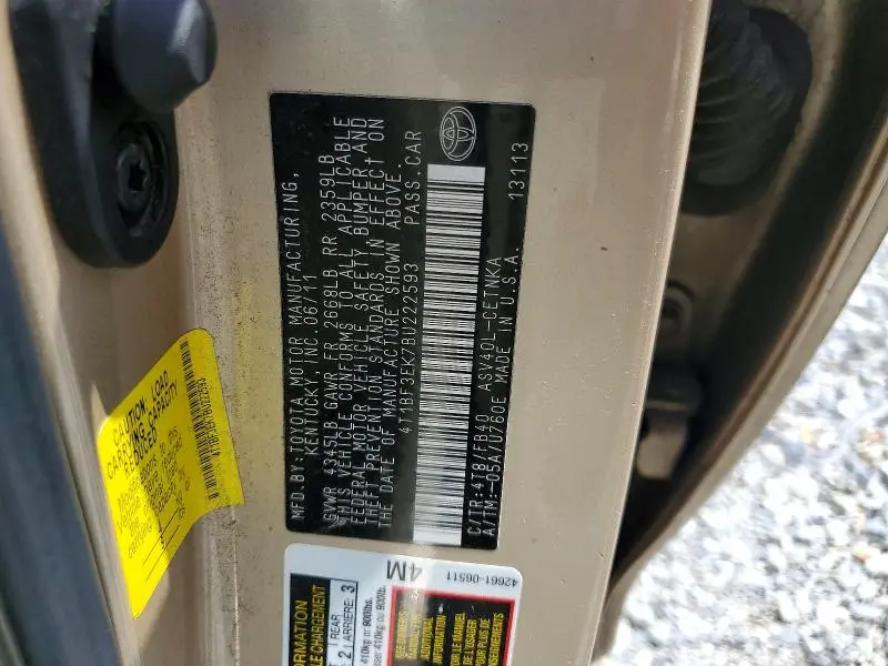 2011 TOYOTA CAMRY BASE  