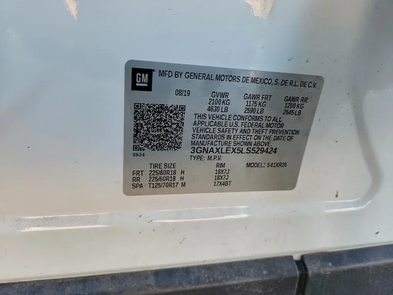 2020 CHEVROLET EQUINOX LT  