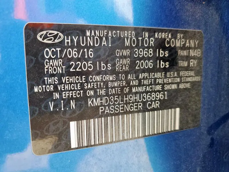 2017 HYUNDAI ELANTRA GT   