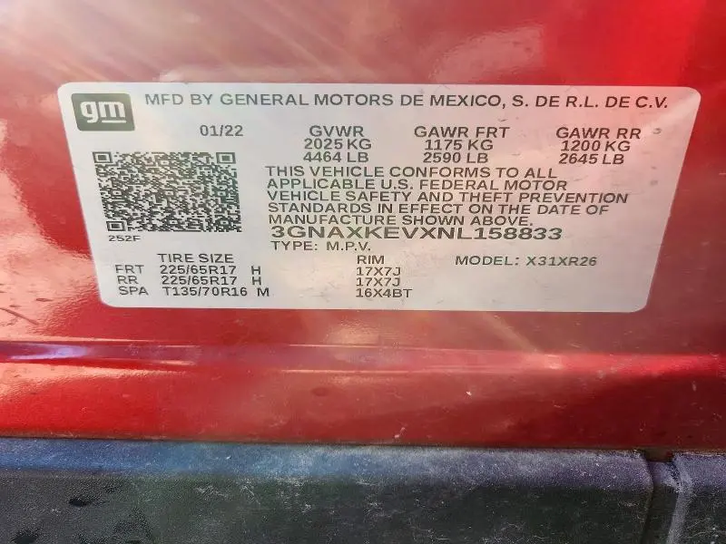 2022 CHEVROLET EQUINOX LT  