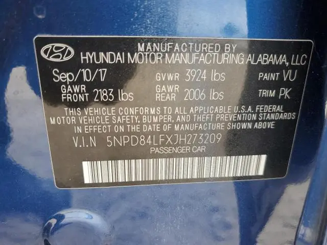 2018 HYUNDAI ELANTRA SEL  