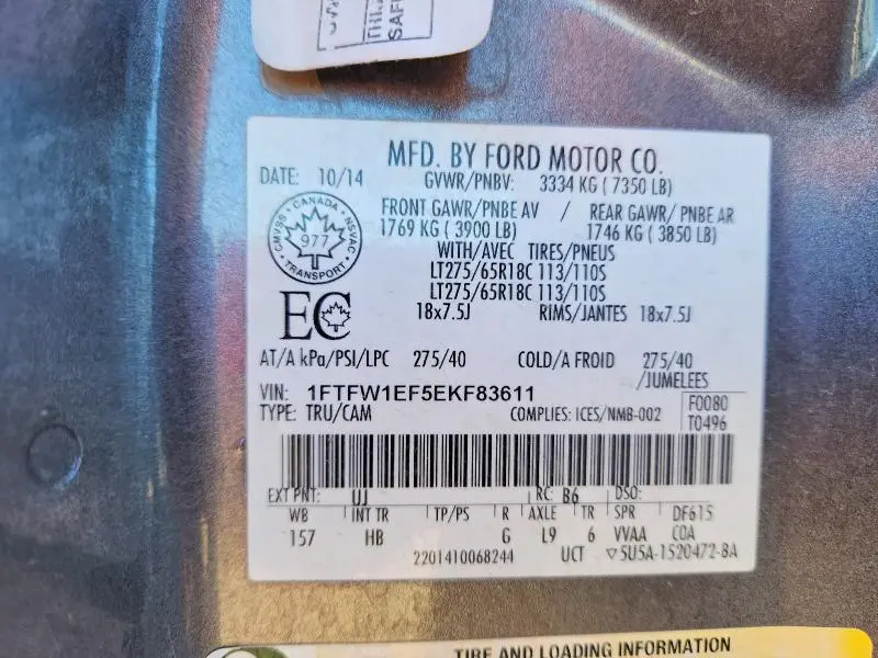 2014 FORD F150 SUPERCREW  