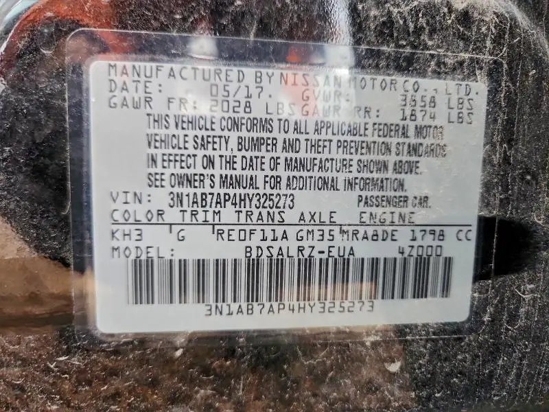 2017 NISSAN SENTRA S  