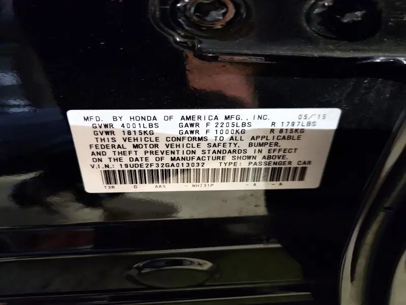 2016 ACURA ILX BASE WATCH PLUS  